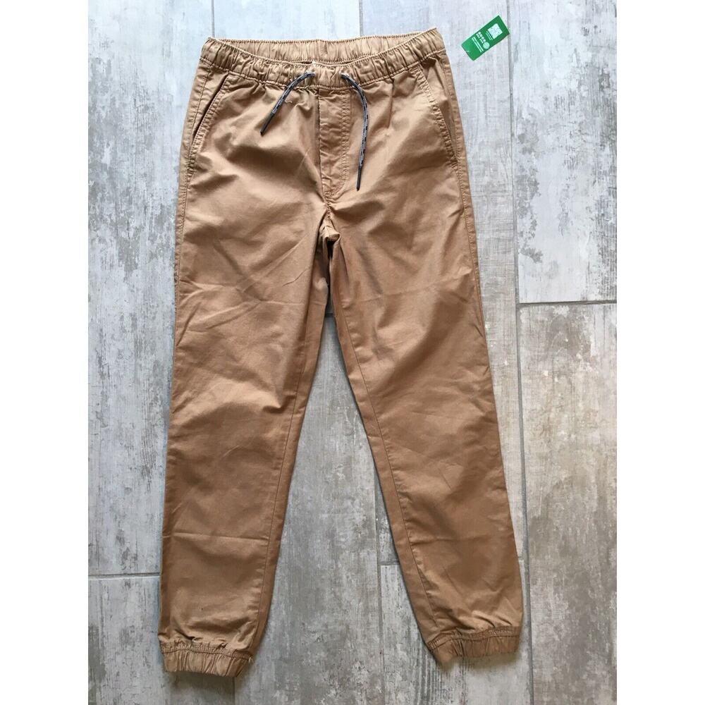 GAP KIDS Khaki Tan Beige Chino Pants NEW Joggers Everyday School Elastic XL 12..